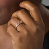 Thumbnail Image 3 of Lab-Created White Sapphire Crown Ring in 10K Rose Gold - Size 7