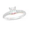 Thumbnail Image 1 of 1 CT. T.W. Certified Princess-Cut Diamond Engagement Ring in 14K Two-Tone Gold