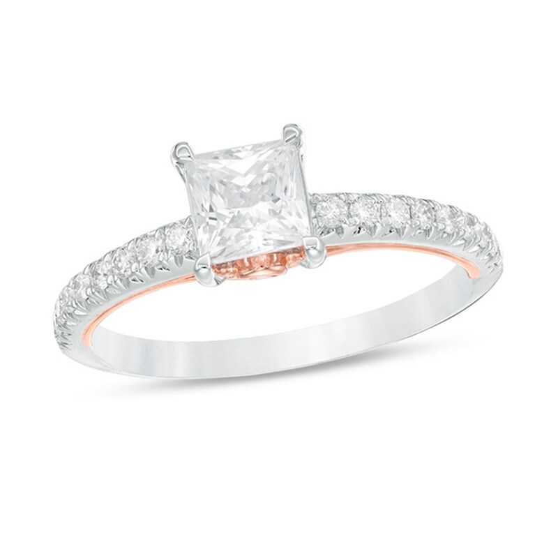 Main Image 1 of 1 CT. T.W. Certified Princess-Cut Diamond Engagement Ring in 14K Two-Tone Gold