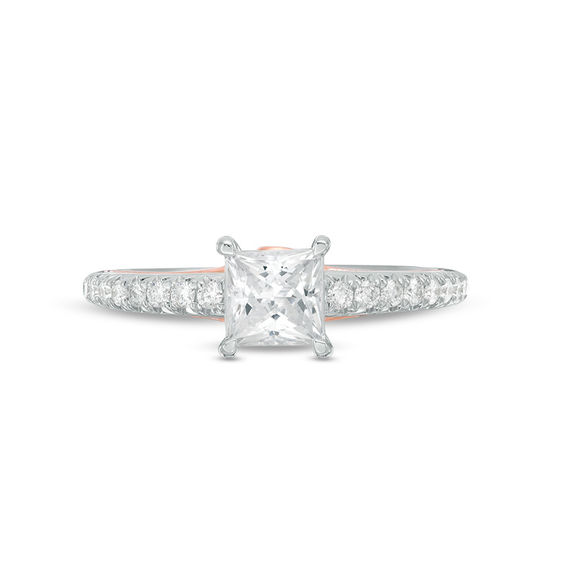1 CT. T.w. Certified Princess-Cut Diamond Engagement Ring in 14K Two-Tone Gold