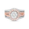 Thumbnail Image 4 of 1-1/2 CT. T.W. Composite Diamond Frame Multi-Row Vintage-Style Engagement Ring in 14K Two-Tone Gold