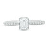 Thumbnail Image 4 of 3/4 CT. T.W. Emerald-Cut Diamond Frame Engagement Ring in 14K White Gold