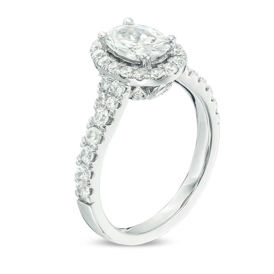 Love's Destiny by Zales 1-3/4 CT. T.w. Certified Oval Diamond Frame Engagement Ring in 14K White Gold (I/Si2)