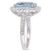 Thumbnail Image 3 of Elongated Blue and White Topaz Scallop Frame Ring in Sterling Silver