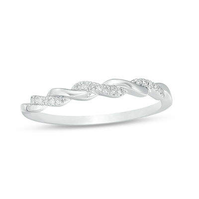 10k White Gold Dainty 2 Carat Cubic Zirconia Wedding Eternity Band Ring 