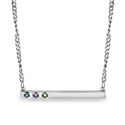 Simulated Birthstone Script Name Necklace in Sterling Silver (1 Name and  Stone) | Zales