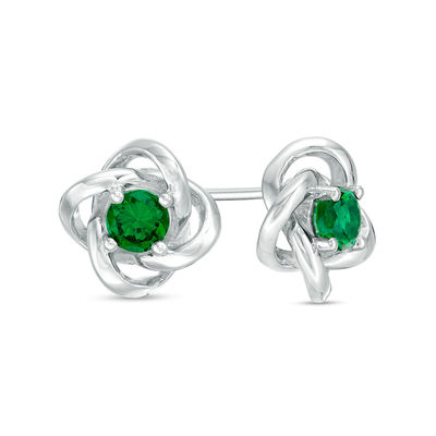Emerald Stud Earrings in Solid Sterling Silver ~ MAY BIRTHSTONE 2 ct