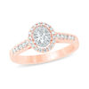 Thumbnail Image 1 of 1/2 CT. T.W. Oval Diamond Double Frame Engagement Ring in 14K Rose Gold