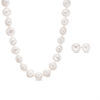 Thumbnail Image 1 of 8.0-9.0mm Baroque Freshwater Cultured Pearl Strand Necklace and Stud Earrings Set with Sterling Silver Clasp