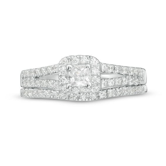 1/2 CT. T.w. Princess-Cut Diamond Frame Bridal Set in 10K White Gold