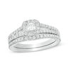 Thumbnail Image 1 of 1/2 CT. T.W. Princess-Cut Diamond Frame Bridal Set in 10K White Gold