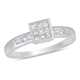 Clearance Zales T W Princess Cut Composite Diamond Engagement Ring In 10k White