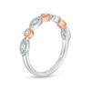 Thumbnail Image 1 of 1/5 CT. T.W. Diamond Alternating Circle and Marquise Vintage-Style Stackable Band in 10K Two-Tone Gold