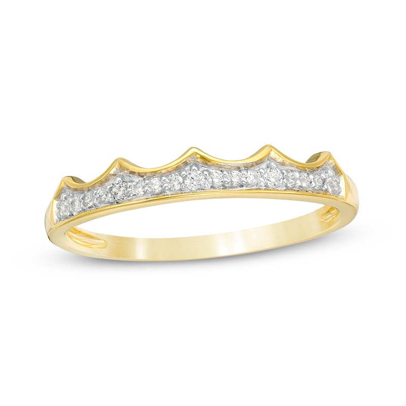 Main Image 1 of 1/10 CT. T.W. Diamond Crown Stackable Band in 10K Gold
