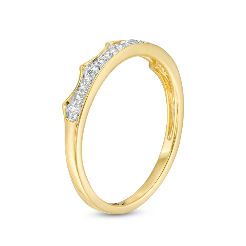 Main Image 2 of 1/10 CT. T.W. Diamond Crown Stackable Band in 10K Gold