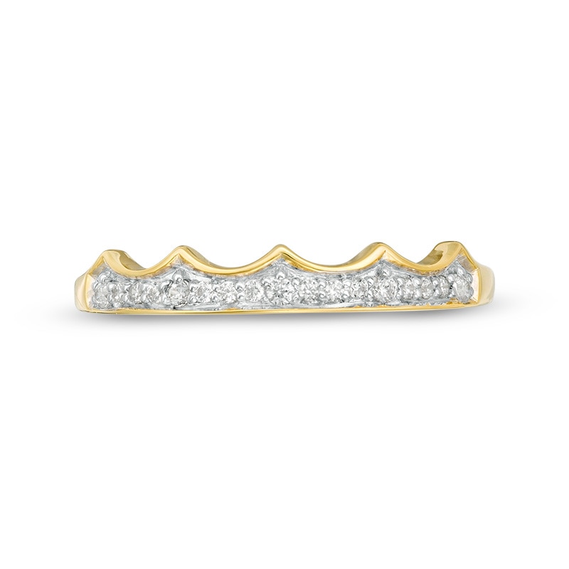 Main Image 3 of 1/10 CT. T.W. Diamond Crown Stackable Band in 10K Gold