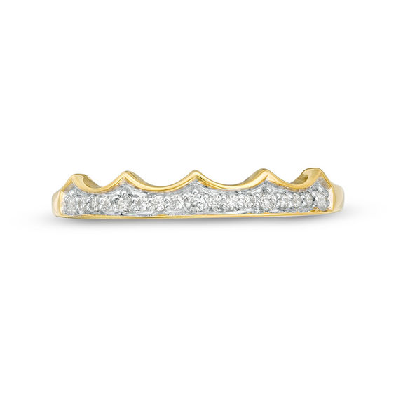 1/10 CT. T.w. Diamond Crown Stackable Band in 10K Gold