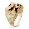 Black Hills Gold Men's Rectangular Onyx Landing Eagle Square Signet Ring