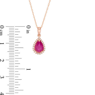 Red Diamond Pendant 1//5ct 10k Rose Gold