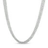 Thumbnail Image 1 of Made in Italy Diamond-Cut Multi-Row Adjustable Chain Necklace in Sterling Silver - 20"