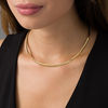Thumbnail Image 2 of Ladies' Made in Italy Reversible 4.0mm Omega Chain Necklace in Sterling Silver and 14K Gold Plate - 16"