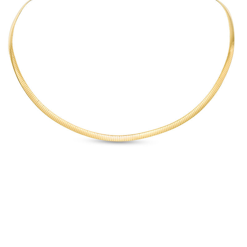 Main Image 3 of Ladies' Made in Italy Reversible 4.0mm Omega Chain Necklace in Sterling Silver and 14K Gold Plate - 16"