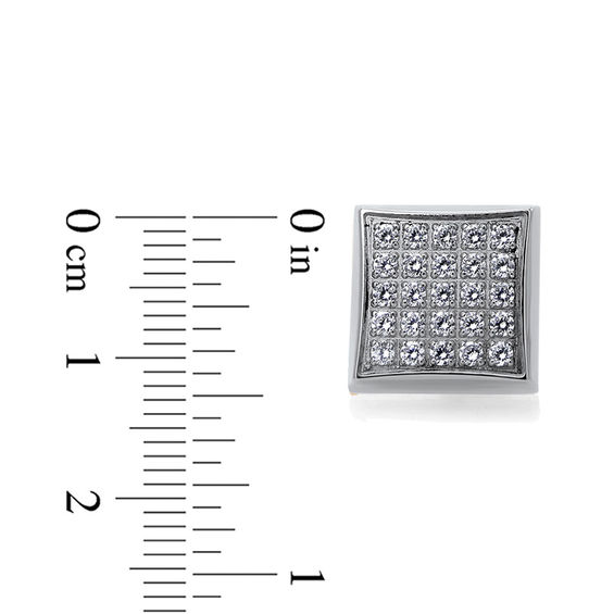 1/4 CT. T.w. Composite Diamond Square Stud Earrings in Stainless Steel