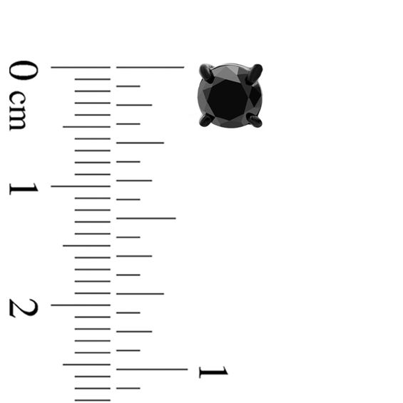 2 CT. T.w. Black Diamond Solitaire Stud Earrings in Stainless Steel with Black IP