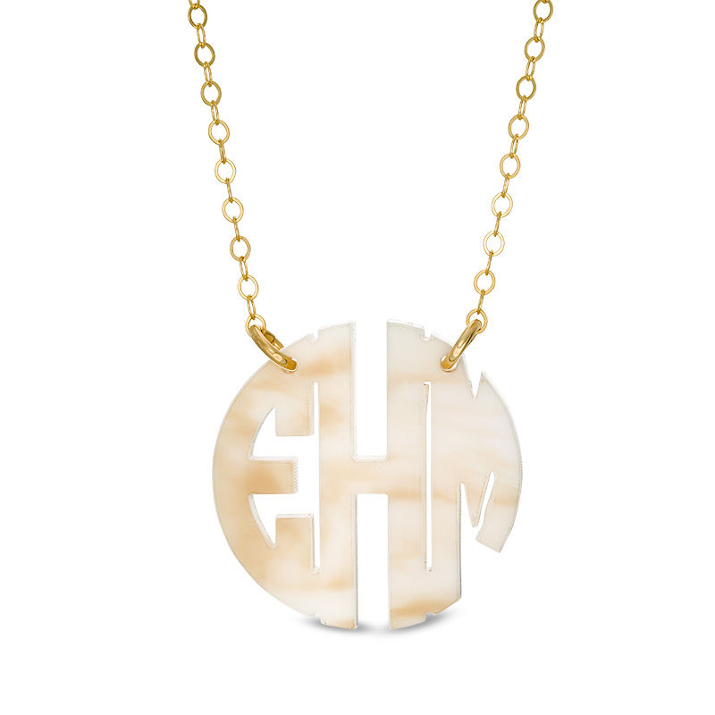 Small Acrylic Block Monogram Necklace With 14k Gold Fill Chain 1 Color And 3 Initials 19 Zales - Monogram Pendant Gold Small Acrylic Block Monogram Necklace With 14k Gold Fill Chain 1 Color And 3 Initials 19 Zales - Monogram Pendant Gold