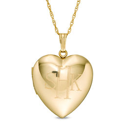 Monogram Engravable Heart Locket in 14K Gold Fill (3 Initials)