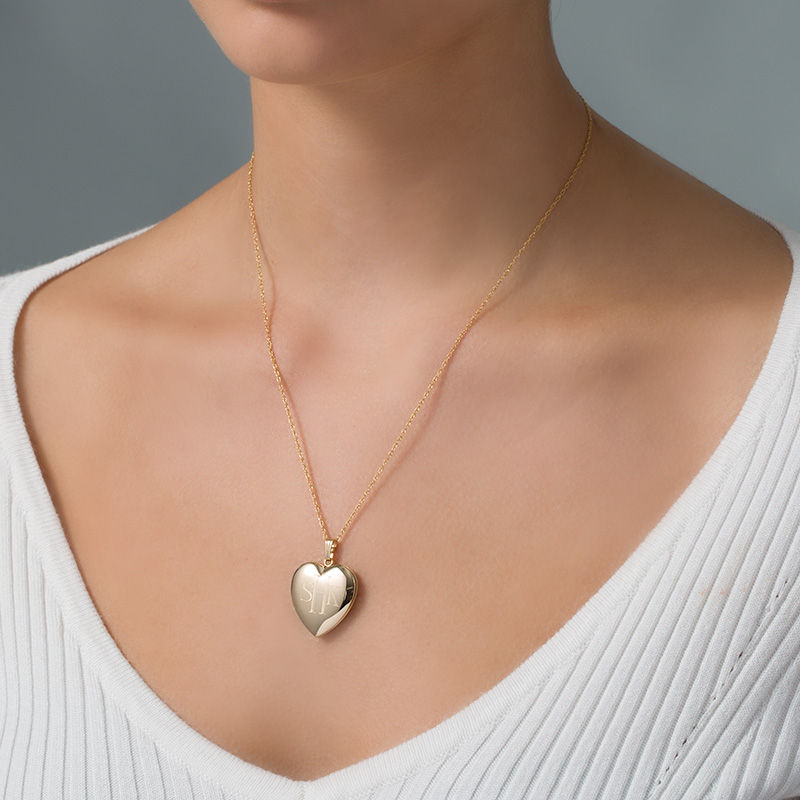 14K Gold Heart Lock Necklace