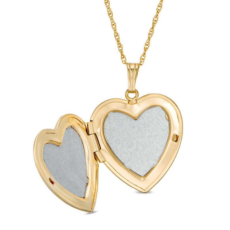 Custom/personalized Heart Locket Necklace Font 1 / Gold