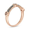 1/5 CT. T.W. Enhanced Champagne Diamond Three Stone Station Stackable Band in 10K Rose Gold