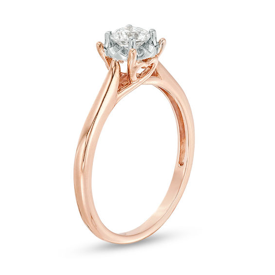 1/5 CT. Diamond Solitaire Engagement Ring in 10K Rose Gold