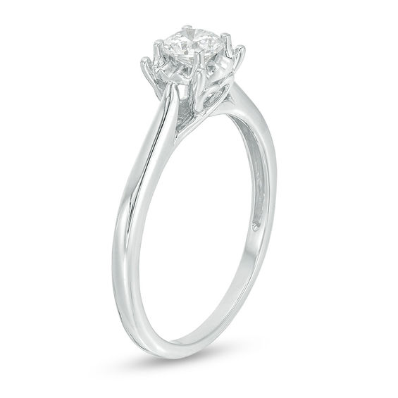 3/8 CT. Diamond Solitaire Engagement Ring in 10K White Gold