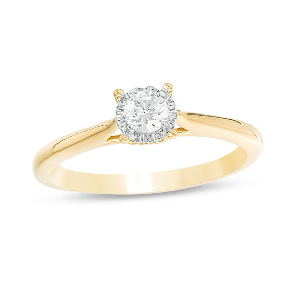 3/8 CT. Diamond Solitaire Engagement Ring in 10K Gold | Zales