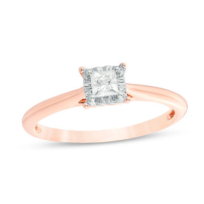 single diamond rose gold ring