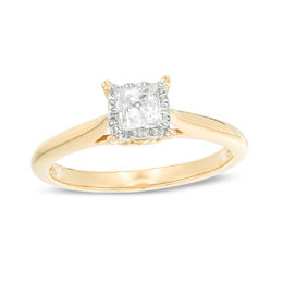 3/8 CT. Princess-Cut Diamond Solitaire Engagement Ring in 10K Gold