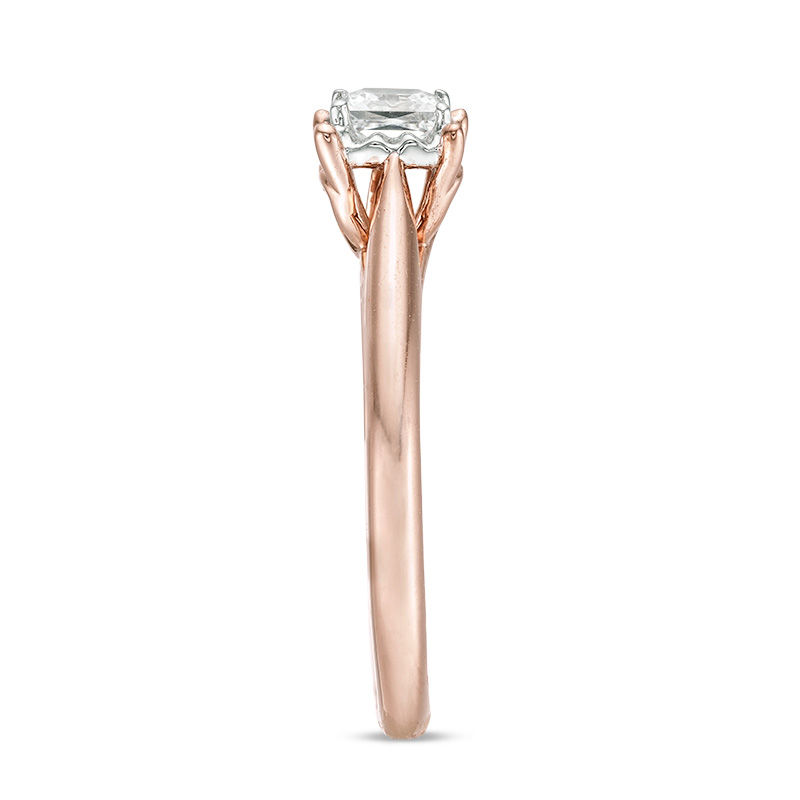 Main Image 4 of 3/8 CT. Princess-Cut Diamond Solitaire Engagement Ring in 10K Rose Gold