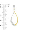 Thumbnail Image 2 of 7/8 CT. T.W. Baguette and Round Diamond Scatter Teardrop Earrings in 10K Gold