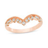 Thumbnail Image 0 of 1/5 CT. T.W. Diamond Chevron Vintage-Style Anniversary Band in 10K Rose Gold