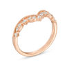 Thumbnail Image 2 of 1/5 CT. T.W. Diamond Chevron Vintage-Style Anniversary Band in 10K Rose Gold