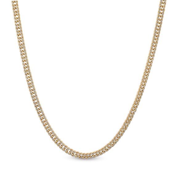 Made in Italy Men's 3.0mm Diamond-Cut Cuban Curb Chain Necklace in 10K Two-Tone Gold - 20"