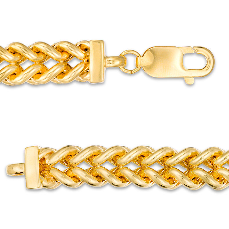 Main Image 2 of Made in Italy 8.2mm Double Curb Chain Bracelet in 10K Gold - 9"