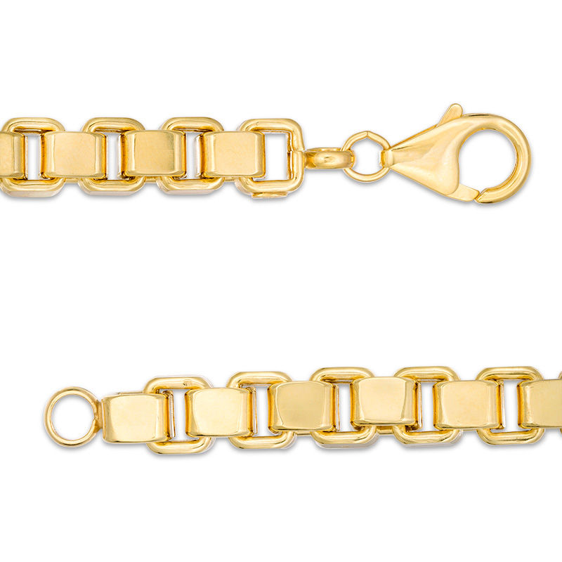 Main Image 3 of Made in Italy Men's 7.1mm Box Chain Bracelet in 10K Gold - 9"