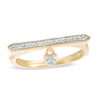 Thumbnail Image 0 of 1/10 CT. T.W. Diamond Heart Dangle Bar Ring in 10K Gold - Size 7