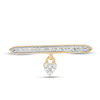 Thumbnail Image 3 of 1/10 CT. T.W. Diamond Heart Dangle Bar Ring in 10K Gold - Size 7