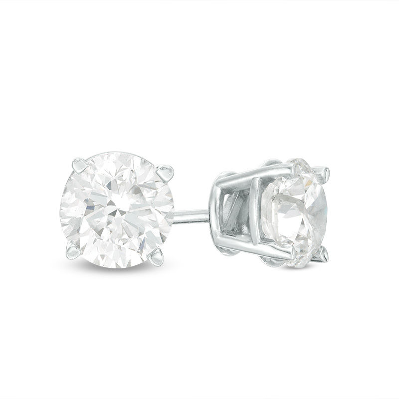Main Image 1 of 2 CT. T.W. Certified Diamond Solitaire Stud Earrings in 14K White Gold (I/I1)