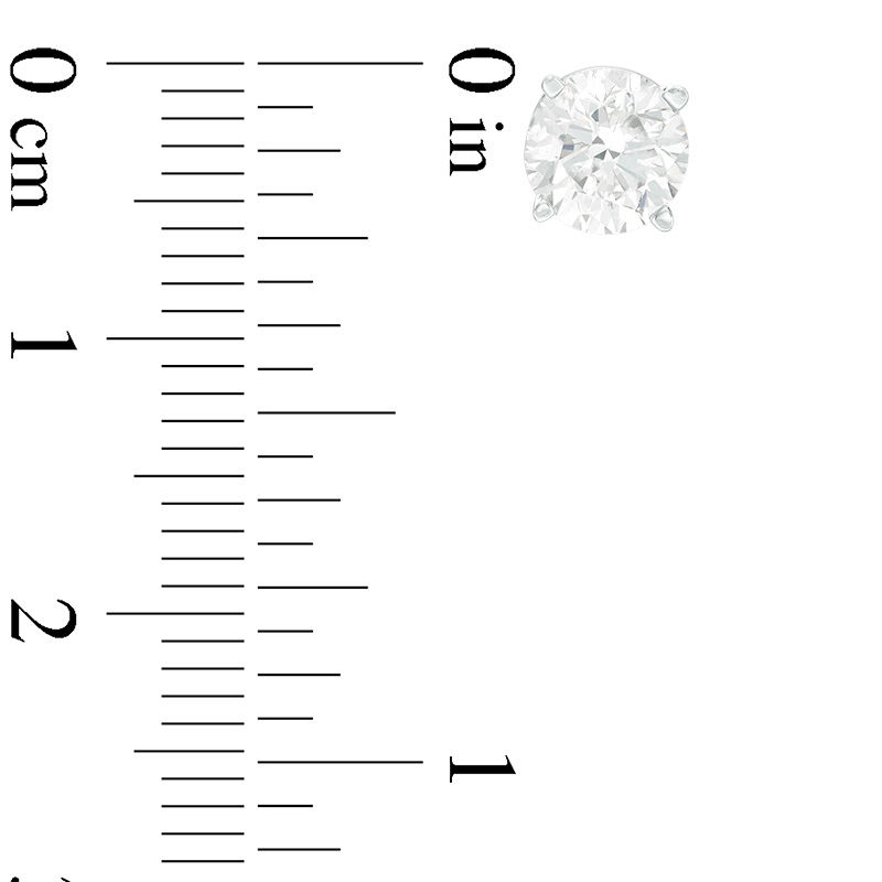 Main Image 3 of 2 CT. T.W. Certified Diamond Solitaire Stud Earrings in 14K White Gold (I/I1)