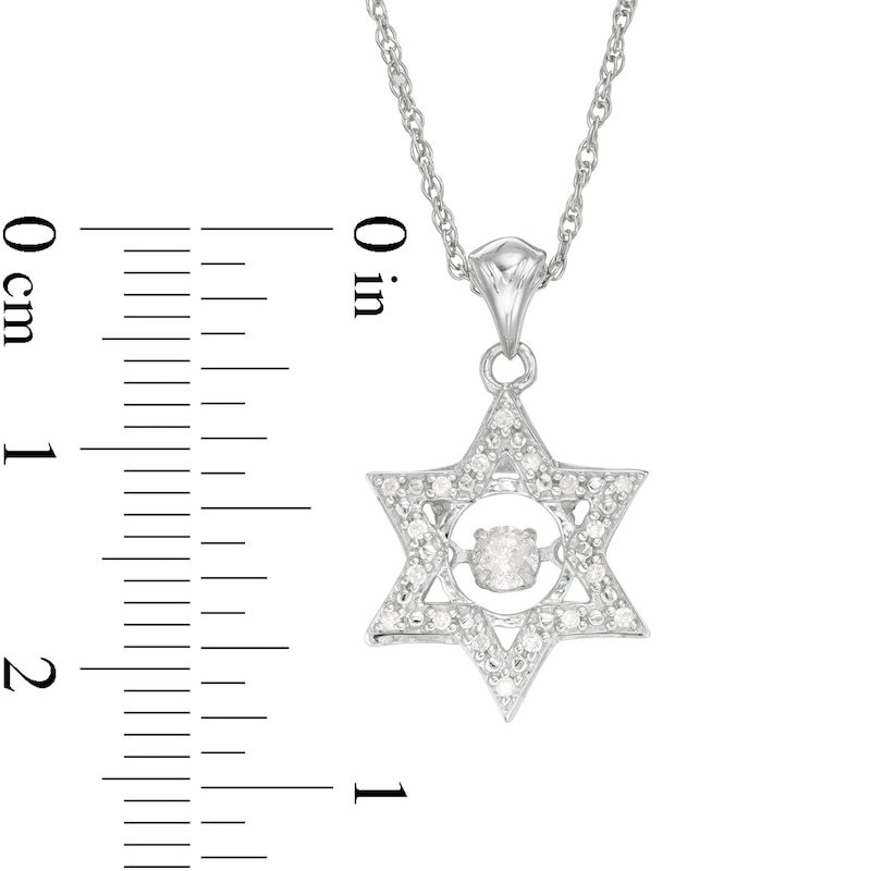 0.18 CT. T.W. Diamond Star of David Pendant in 10K White Gold